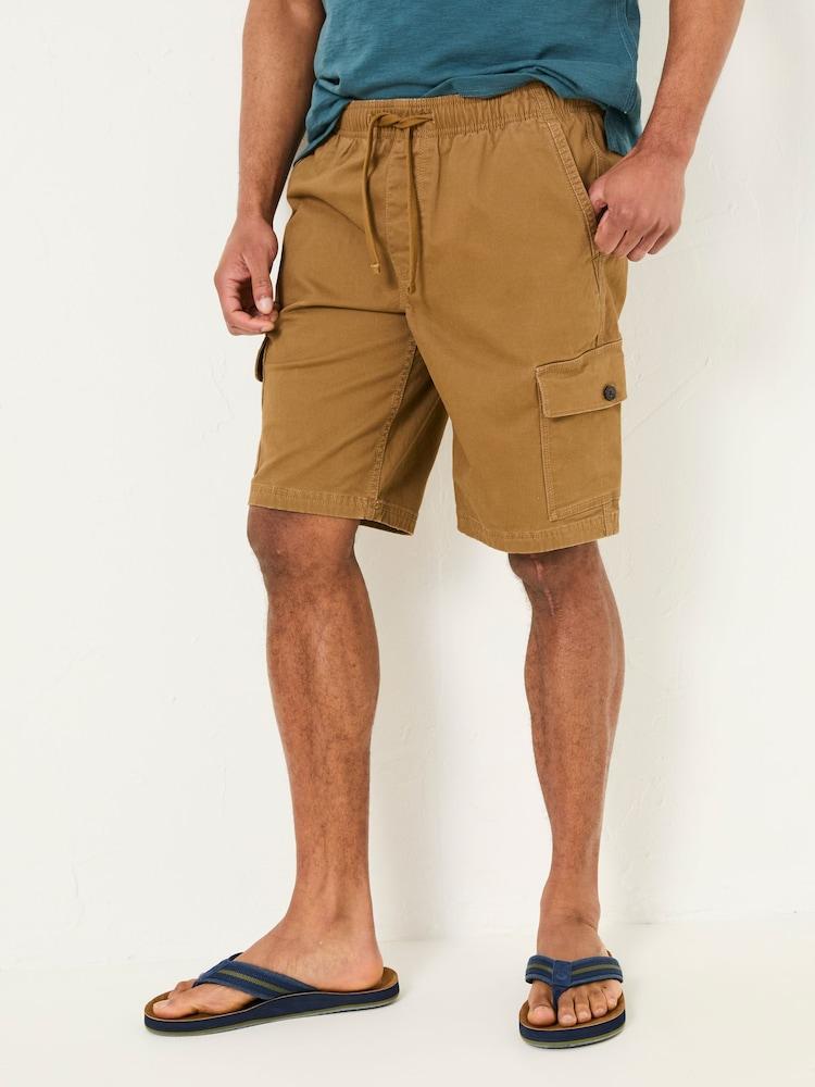 Fat Face Tenby Light Brown Pull On Cargo Shorts