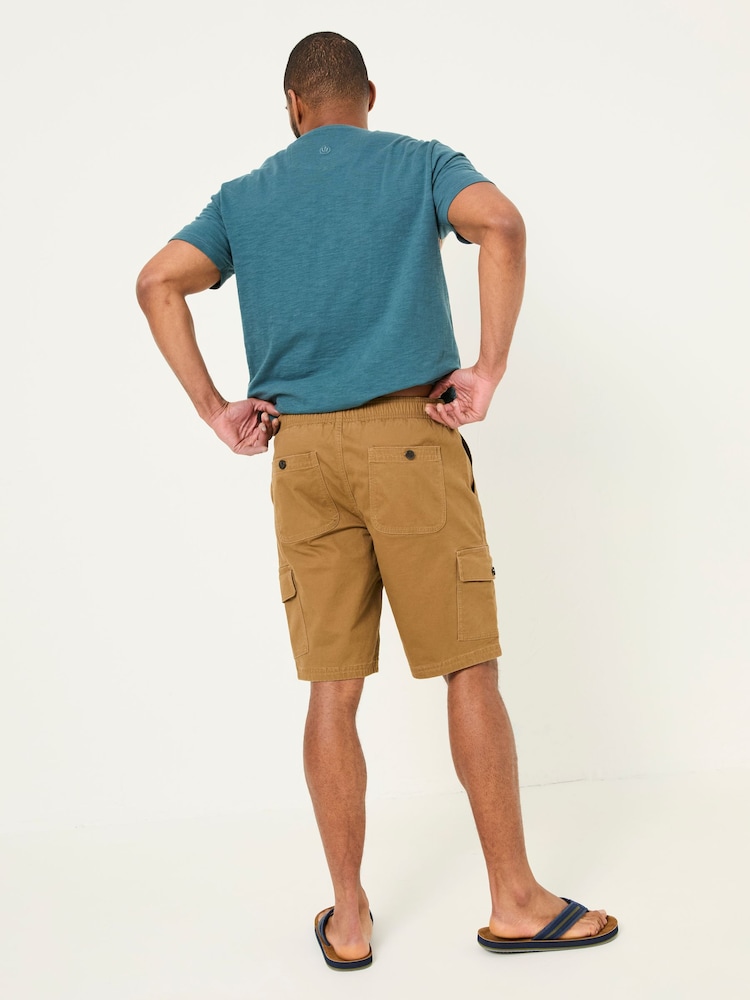 Fat Face Tenby Light Brown Pull On Cargo Shorts
