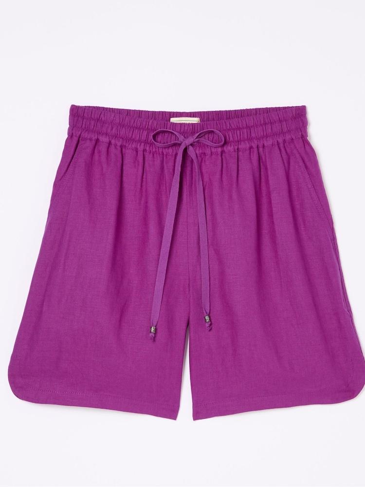 fat face Tenby Purple Linen Shorts