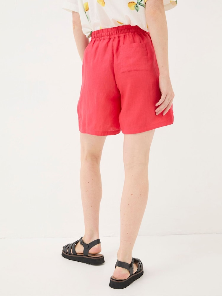 Fat Face Tenby Red Linen Shorts