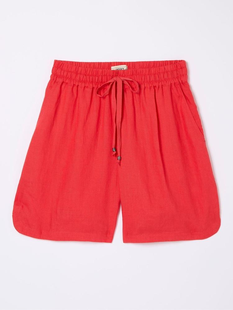 fat face Tenby Red Linen Shorts
