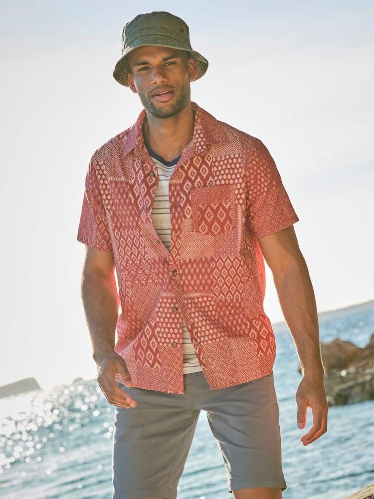 Fat Face Terracotta Patch Short Sleeve Shirt