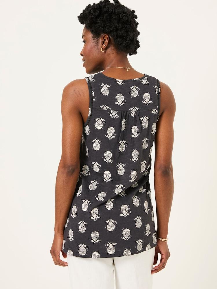 Fat Face Tessa Black Mono Shells Jersey Tunic