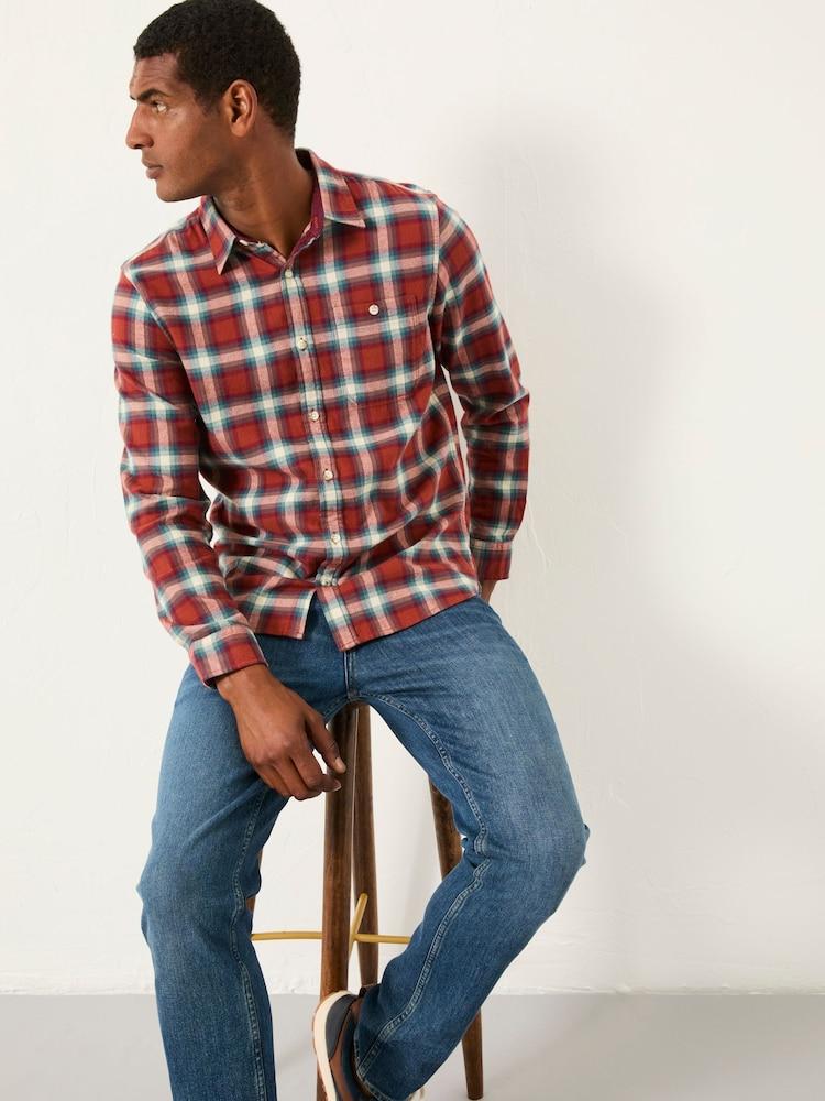 Fat Face Thirn Berry Red Long Sleeve Check Shirt