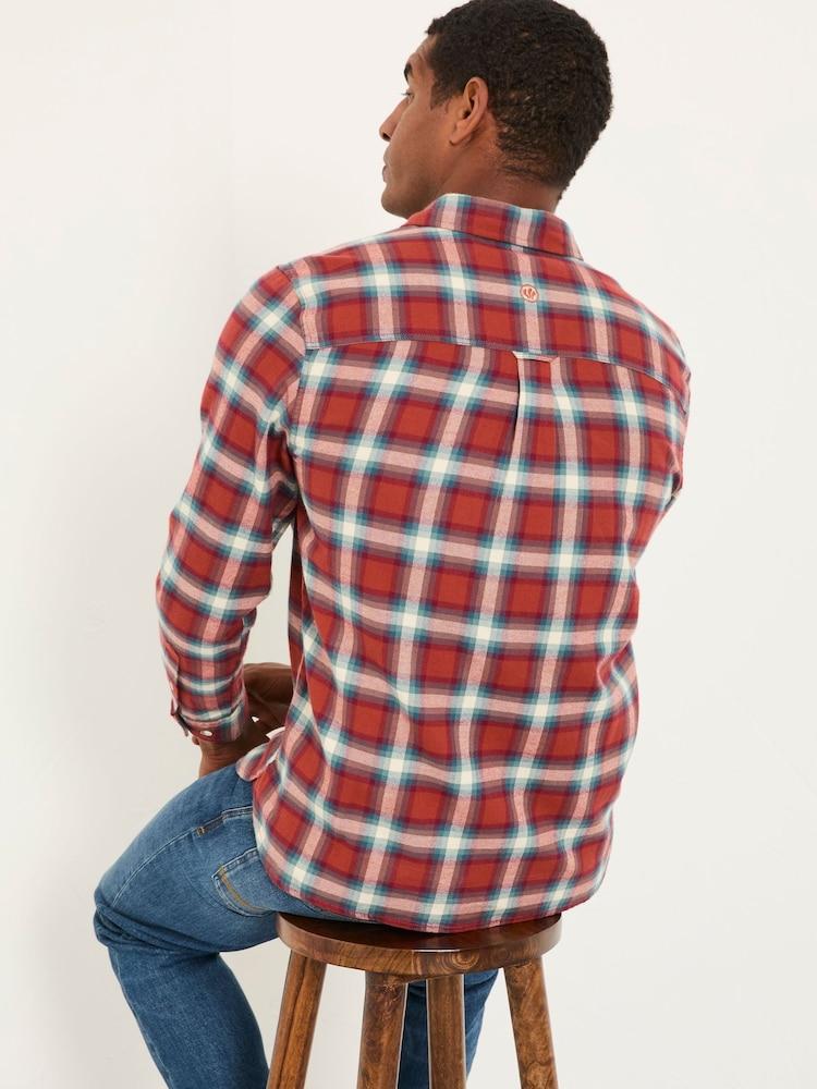 Fat Face Thirn Berry Red Long Sleeve Check Shirt