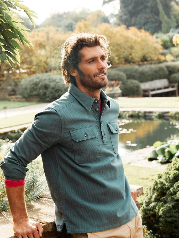 Fat Face Thompson Green Smock Overshirt