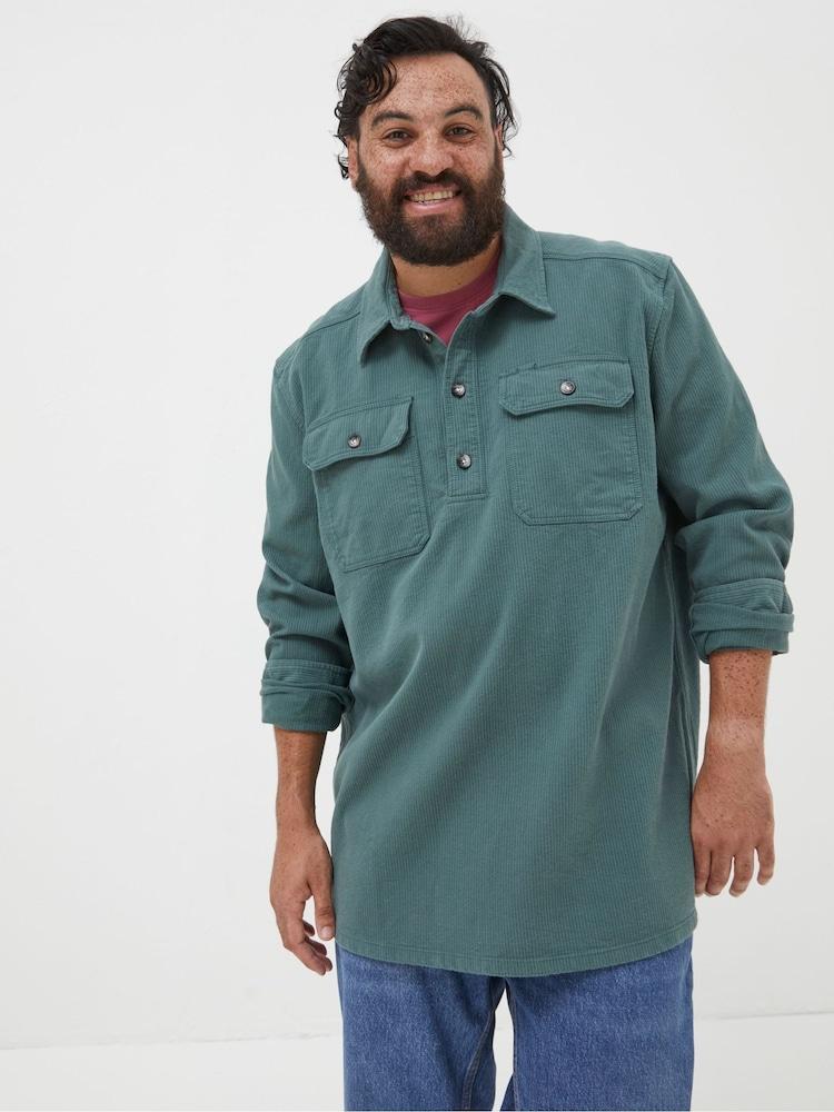 Fat Face Thompson Green Smock Overshirt