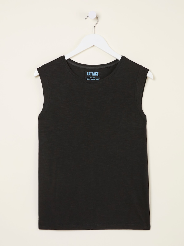 fat face Tia Black Jersey Tank Top