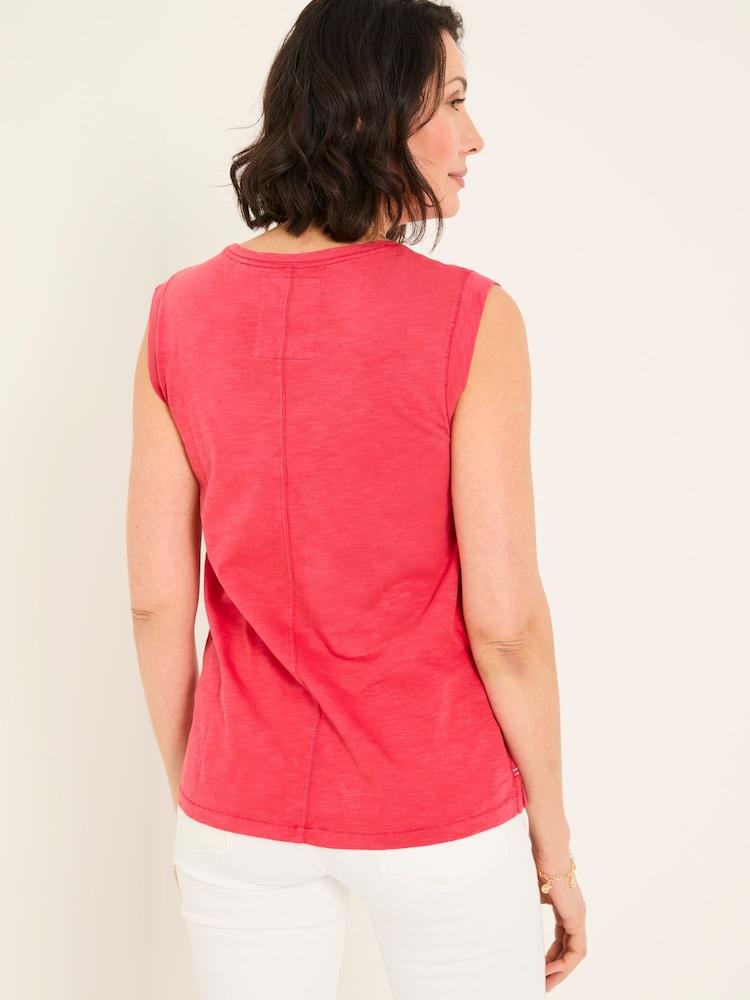 Fat Face Tia Rust Red Jersey Tank Top