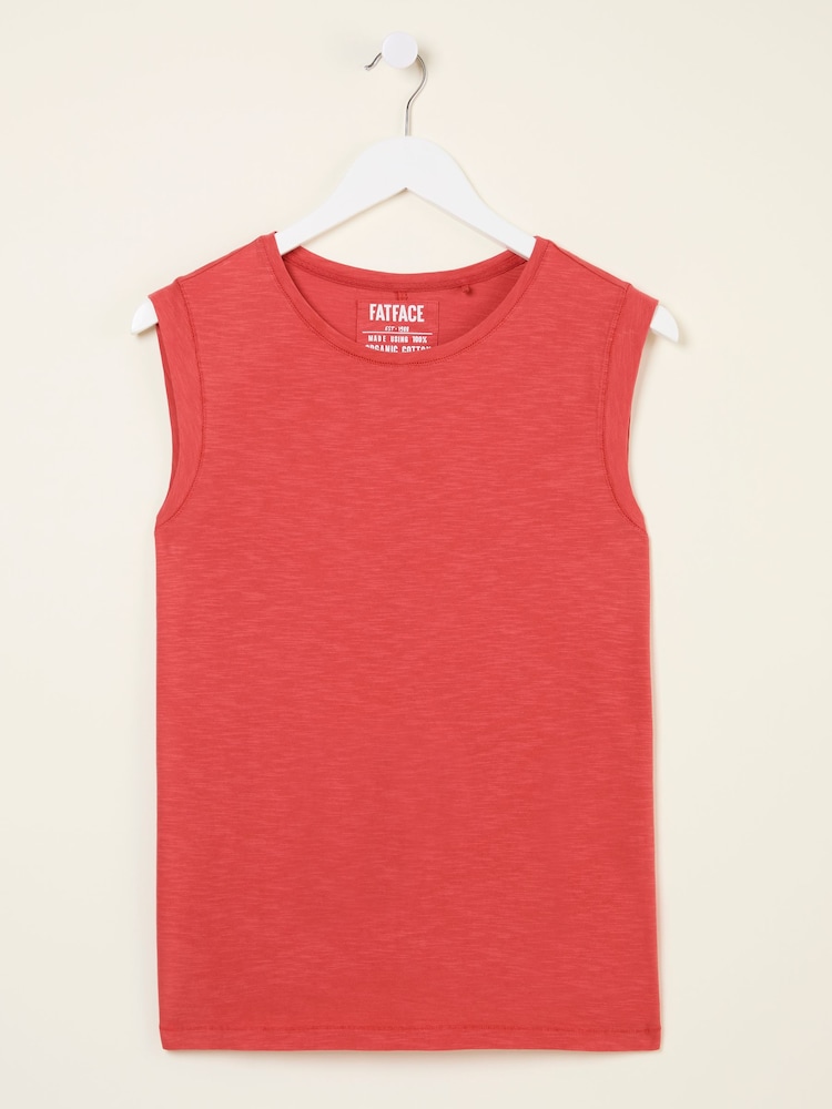 fat face Tia Rust Red Jersey Tank Top