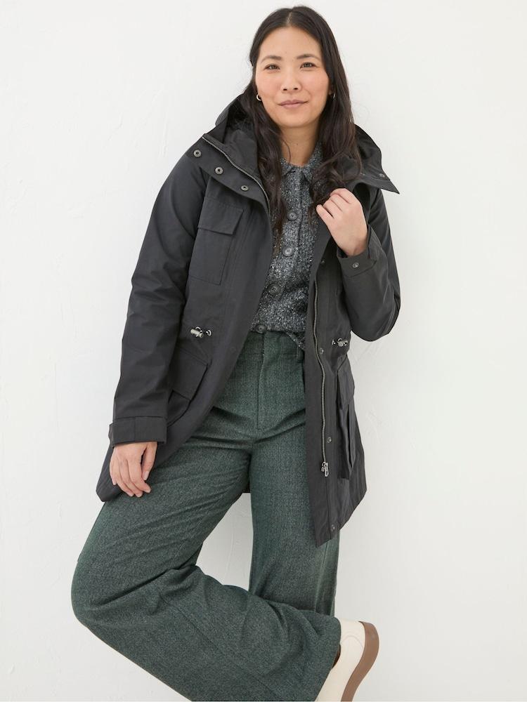 Fat Face Tiegan Black Waterproof Coat