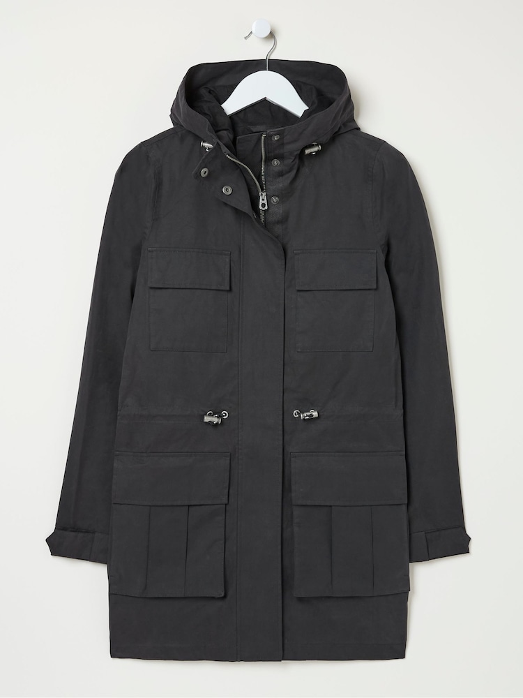 fat face Tiegan Black Waterproof Coat