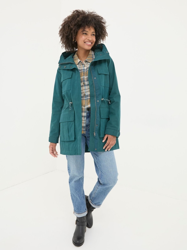 Fat Face Tiegan Teal Blue Waterproof Coat