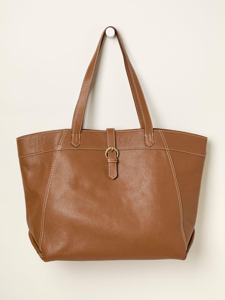 Fat Face Tilly Tan Brown Leather Tote Bag