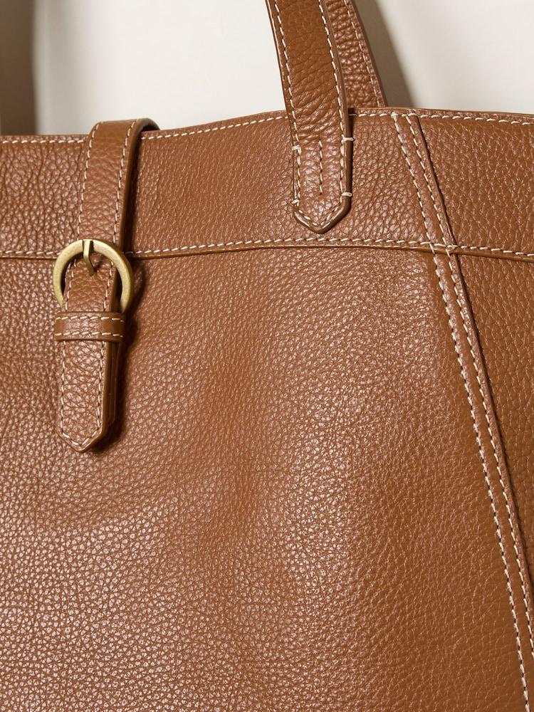 fat face Tilly Tan Brown Leather Tote Bag