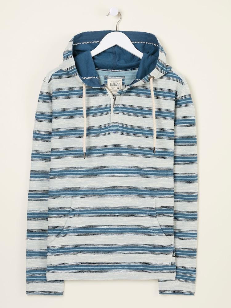 fat face Trescowe Blue Stripe Half Zip Sweat