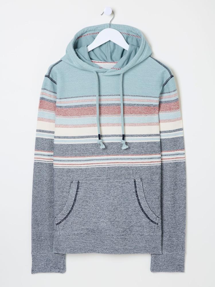 fat face Trescowe Navy Chest Stripe Hoody