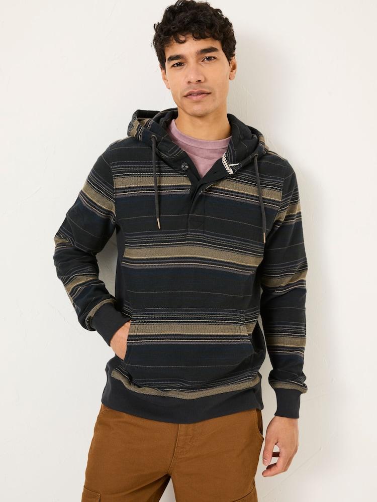 Fat Face Trescowe Washed Black Over Head Hoodie