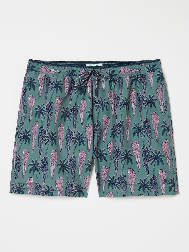fat face Trevose Green Parrot Swim Shorts