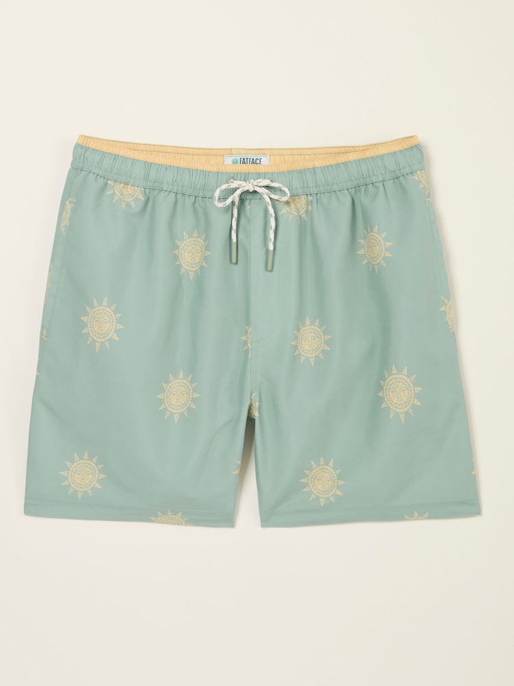 fat face Trevose Green Sun Print Swim Shorts