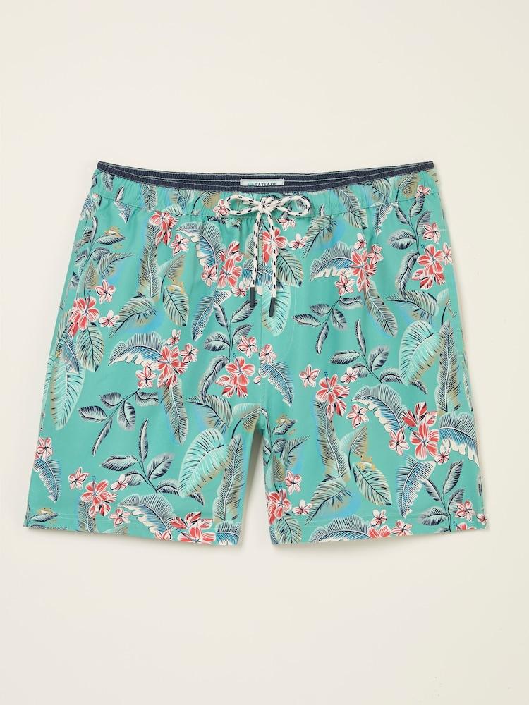fat face Trevose Teal Blue Frog Print Swim Shorts