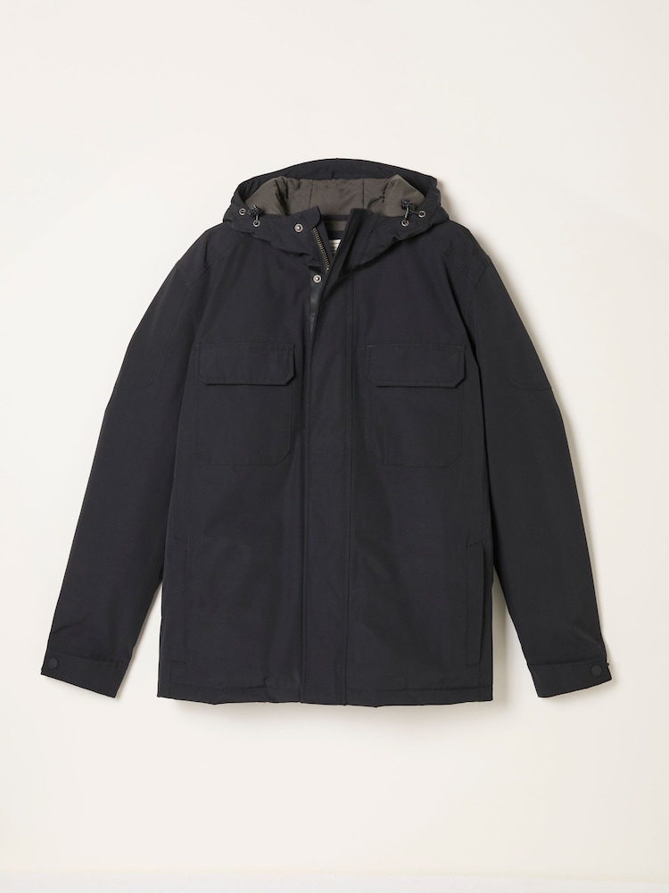 fat face Truro Black Hooded Waterproof Jacket