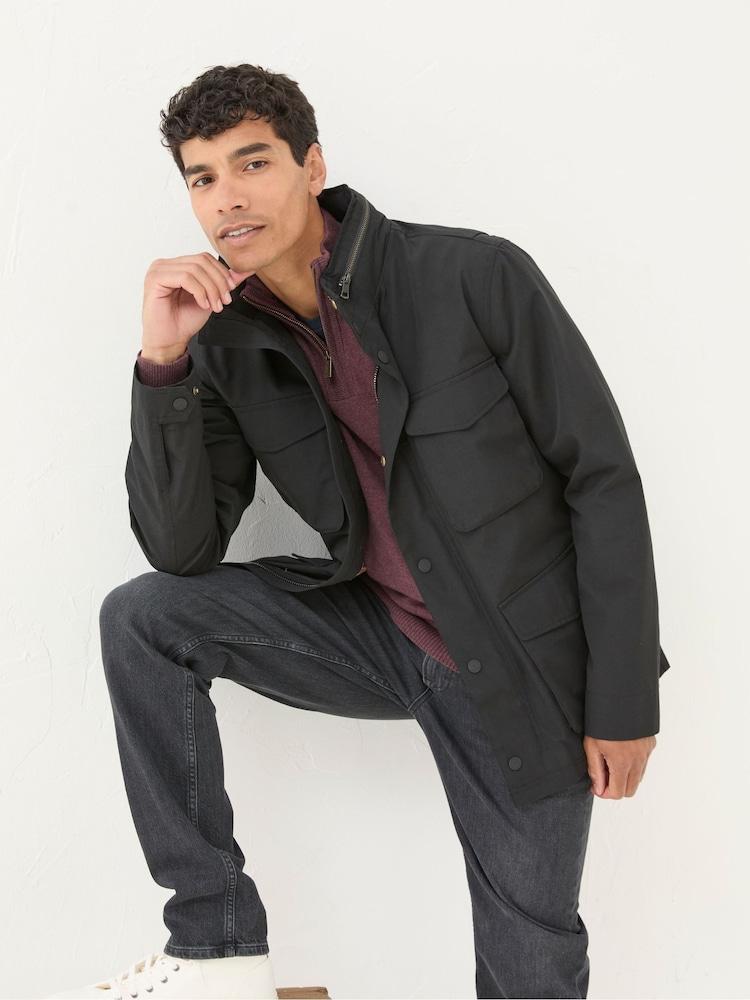 Fat Face Truro Black Waterproof Jacket