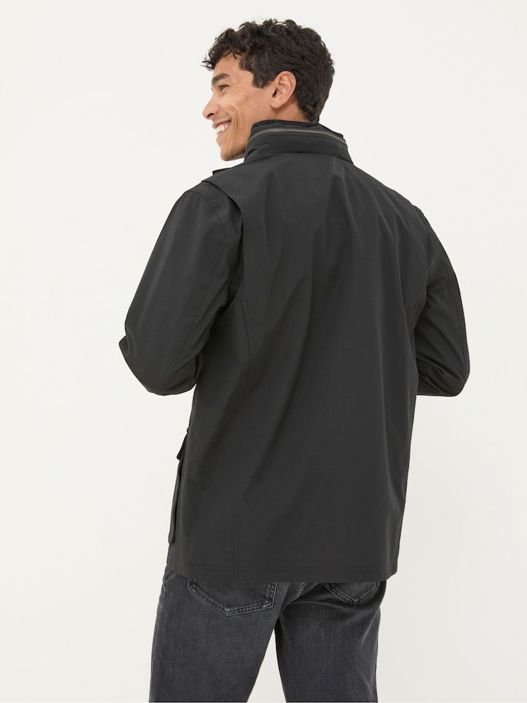 Fat Face Truro Black Waterproof Jacket