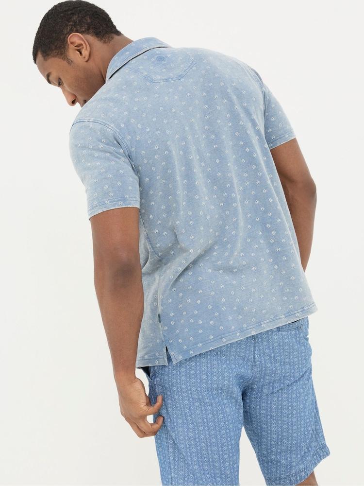 Fat Face Truro Blue Geo Jersey Shirt