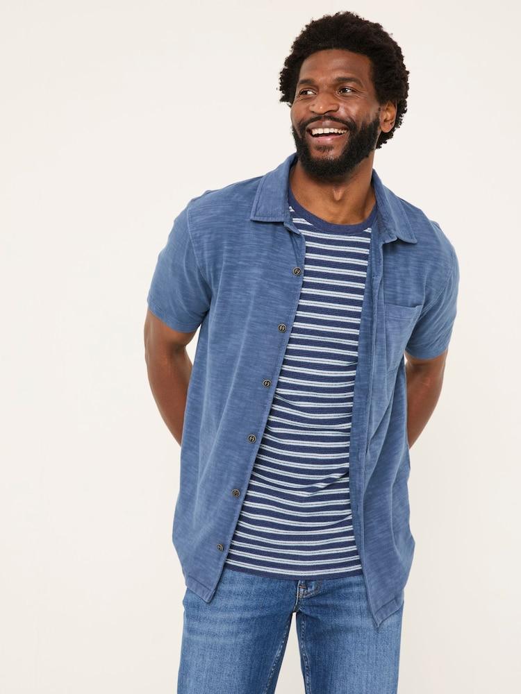 Fat Face Truro Blue Jersey Shirt