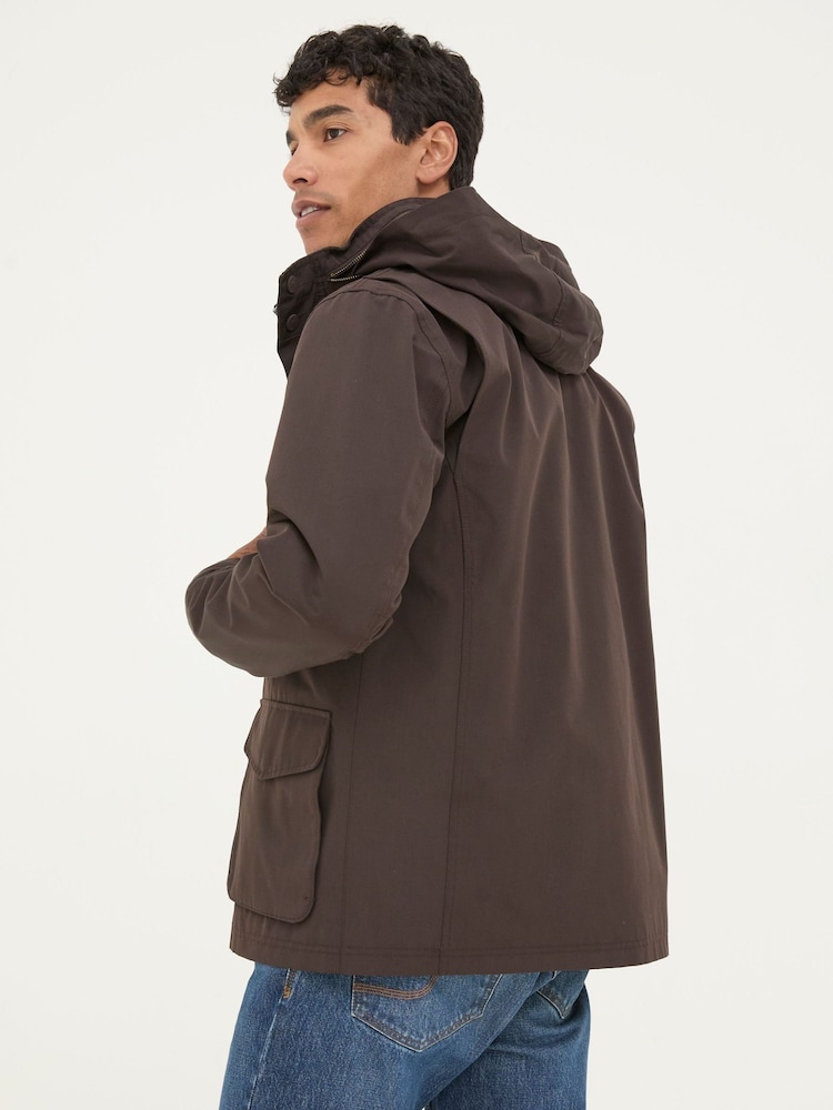 Fat Face Truro Dark Brown Waterproof Jacket