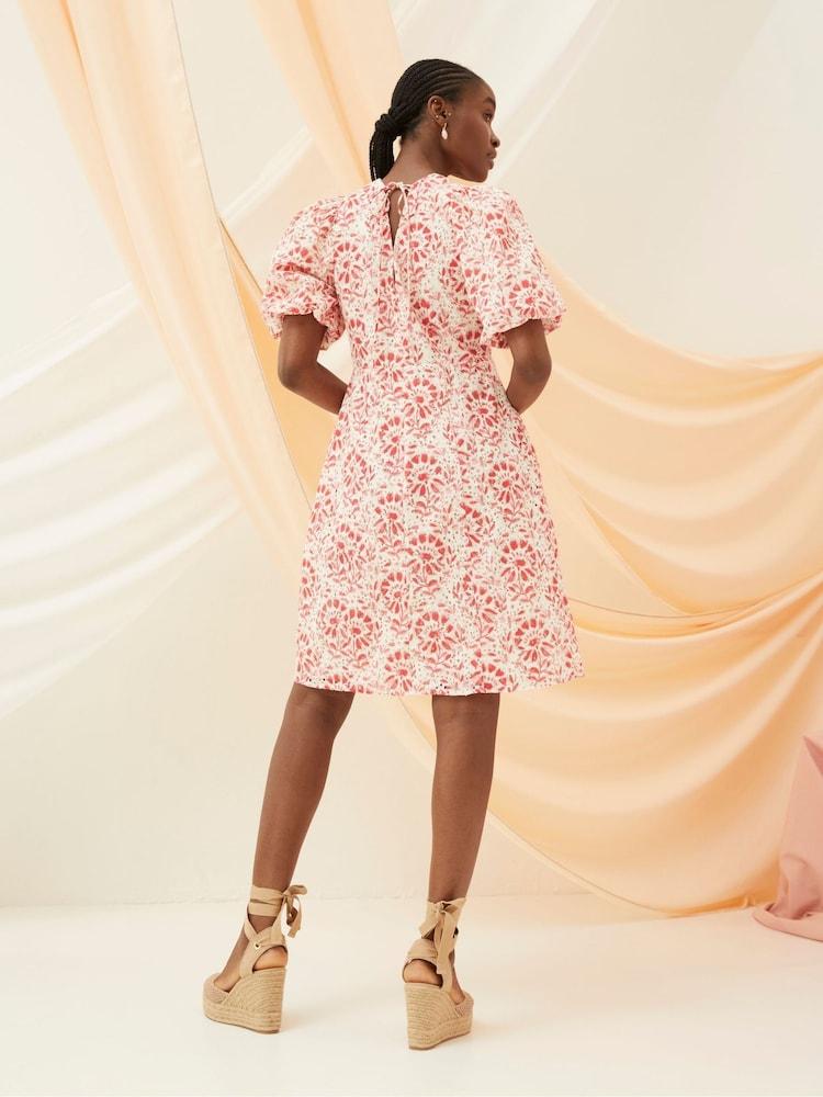 Fat Face Tulip Natural Floral Tile Dress