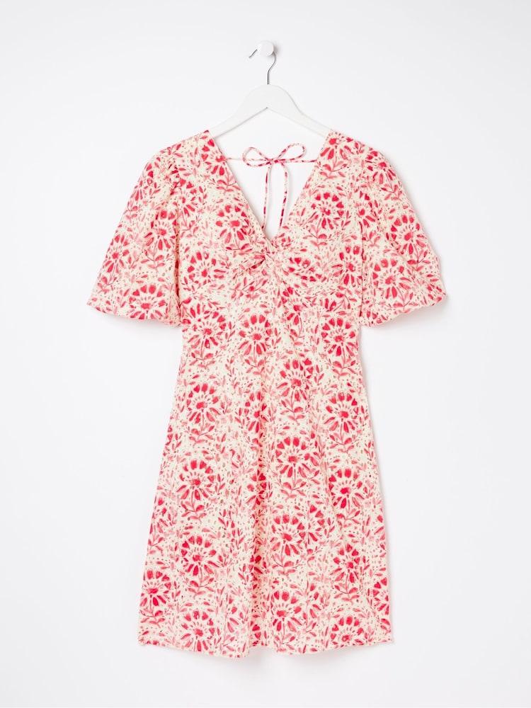 fat face Tulip Natural Floral Tile Dress