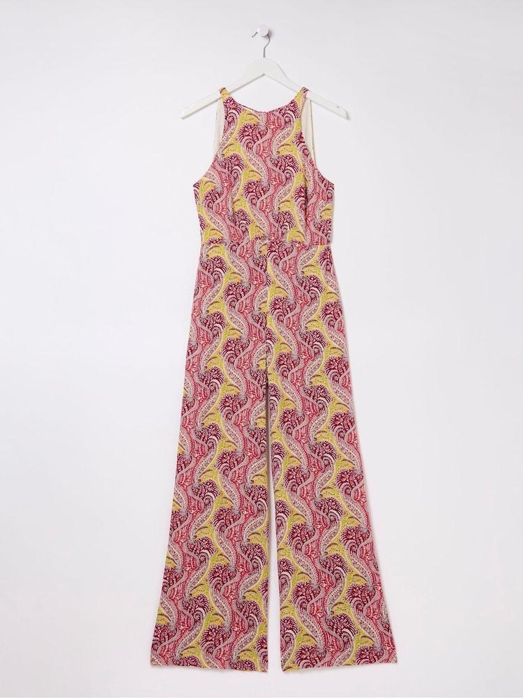 fat face Tura Orange Paisley Jumpsuit
