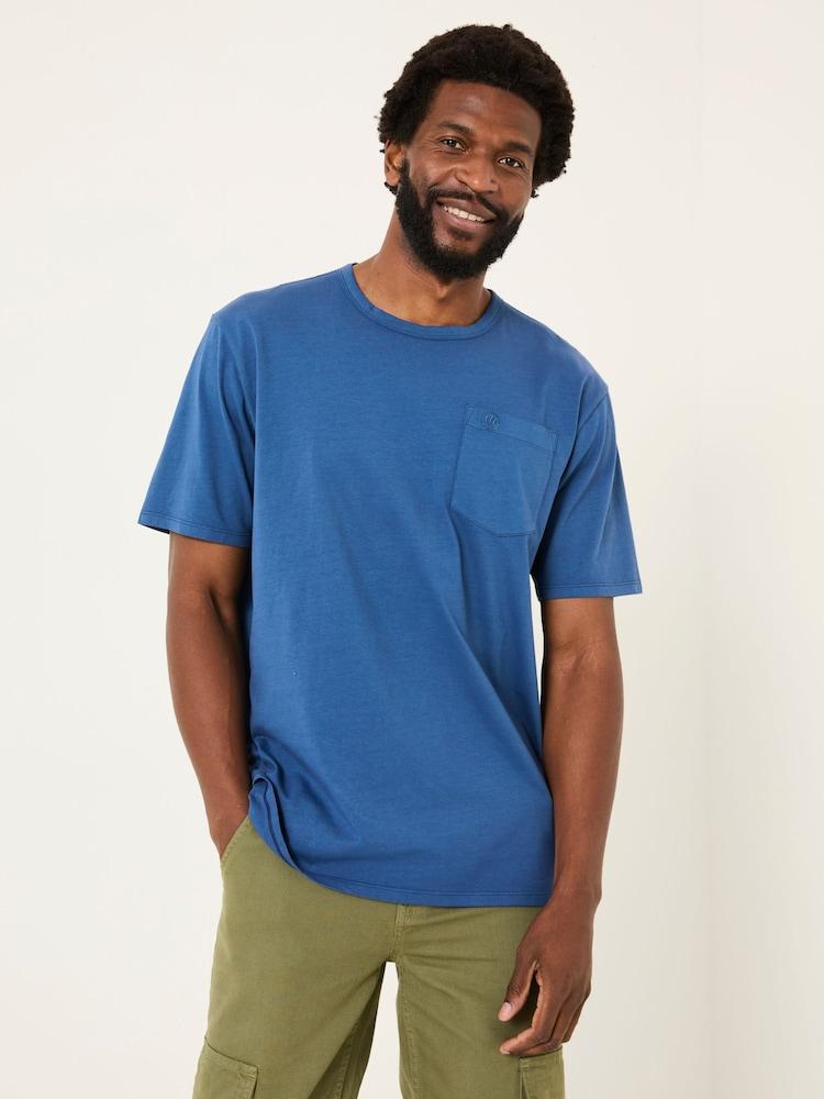 Fat Face Tye Blue Denim Pocket Relaxed T-shirt