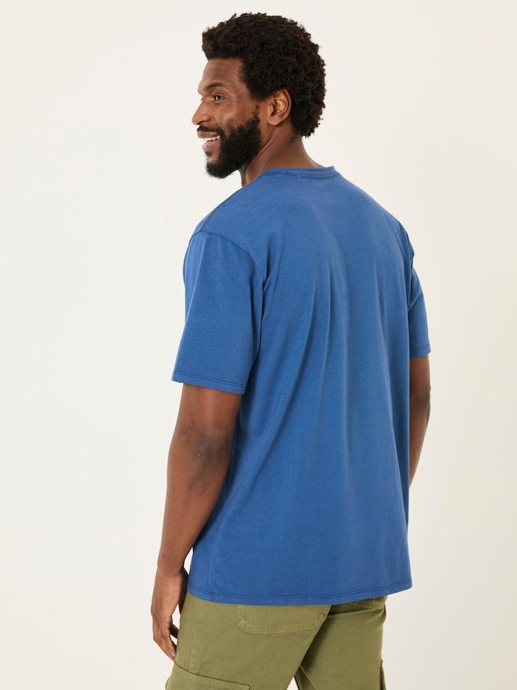 Fat Face Tye Blue Denim Pocket Relaxed T-shirt