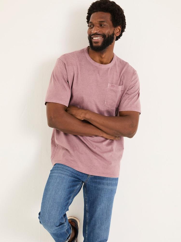 Fat Face Tye Pink Pocket Relaxed T-shirt