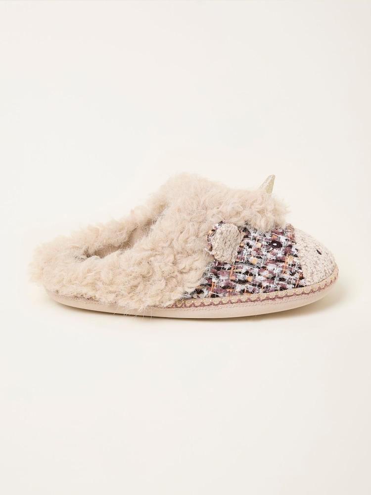 Fat Face Una Natural Unicorn Novelty Slipper