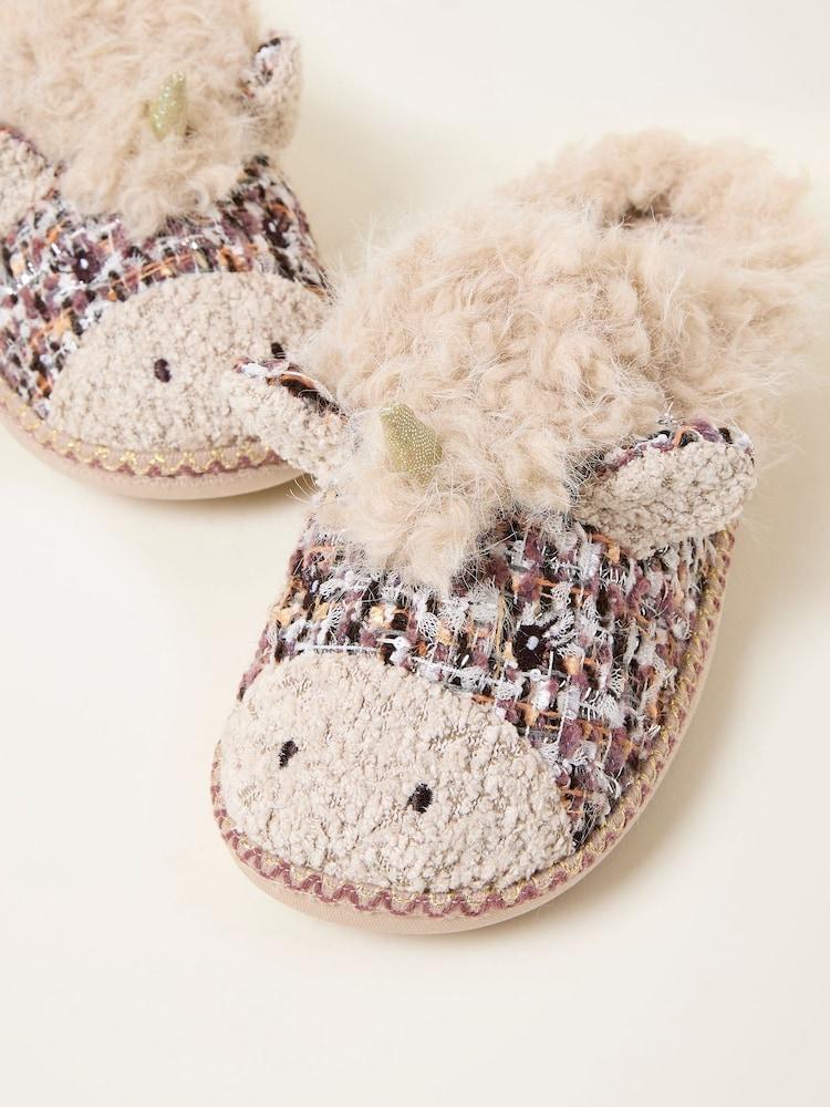 Fat Face Una Natural Unicorn Novelty Slipper