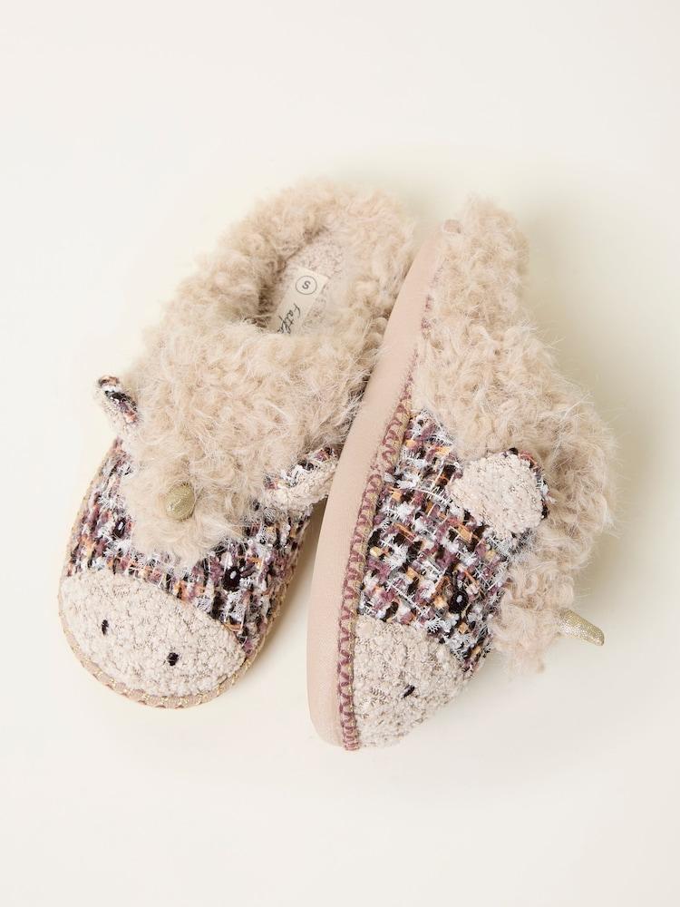 fat face Una Natural Unicorn Novelty Slipper