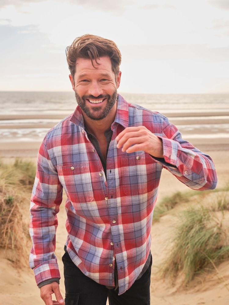 fat face Upney Red Long Sleeve Check Shirt