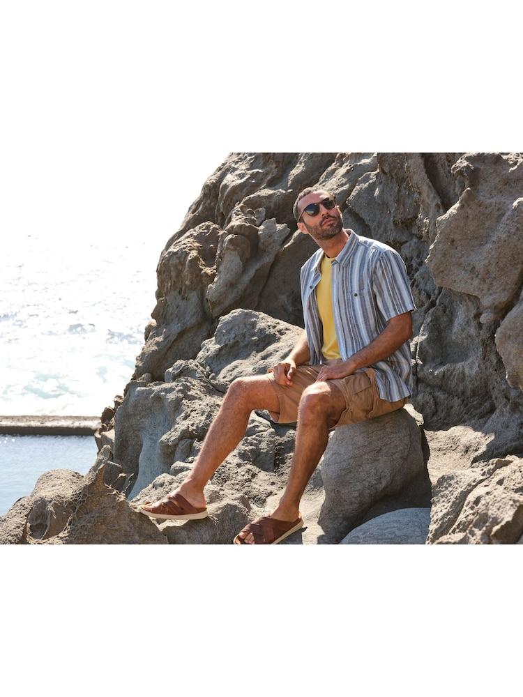 Fat Face Ventnor Blue Variegated Stripe Shirt