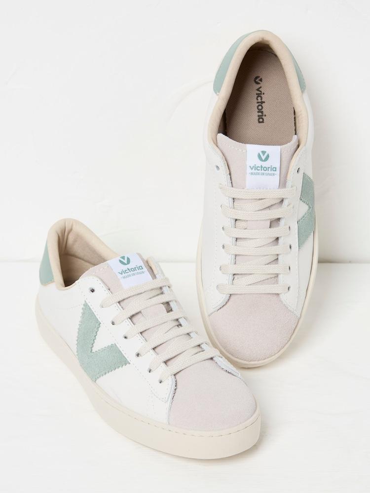 Fat Face Victoria Berlin White & Green Trainers