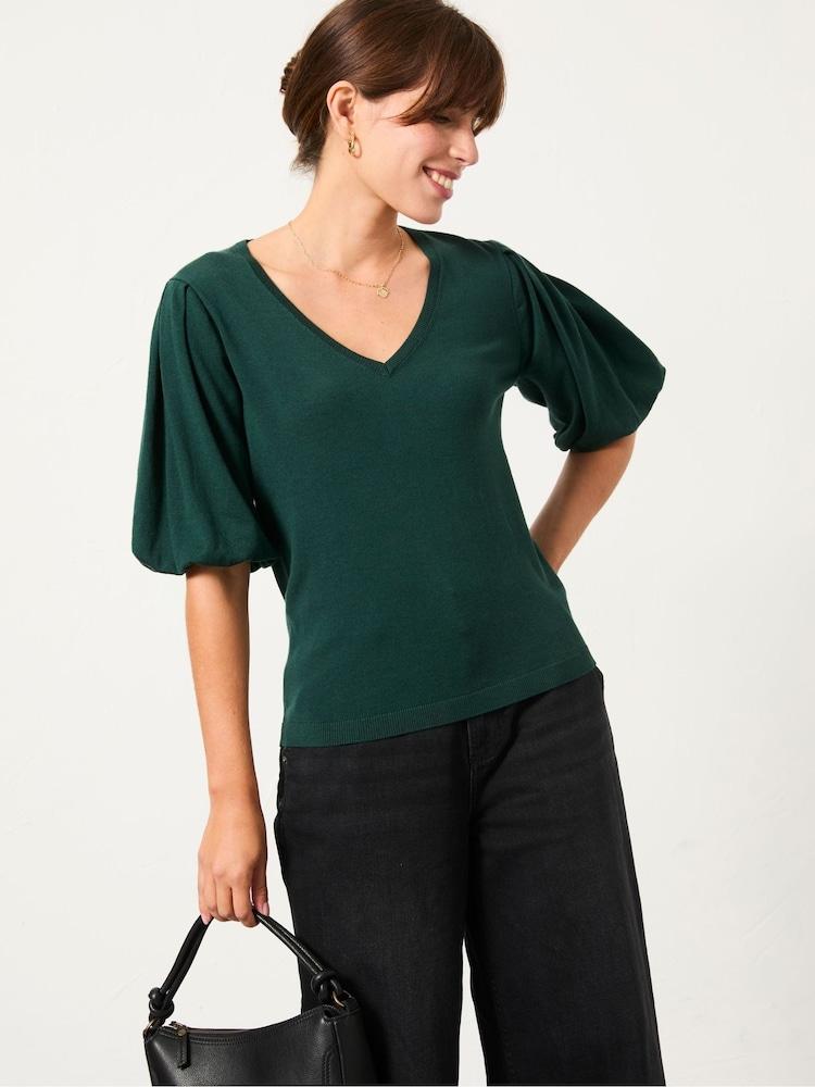 Fat Face Vienna Jade Green Knitted Top