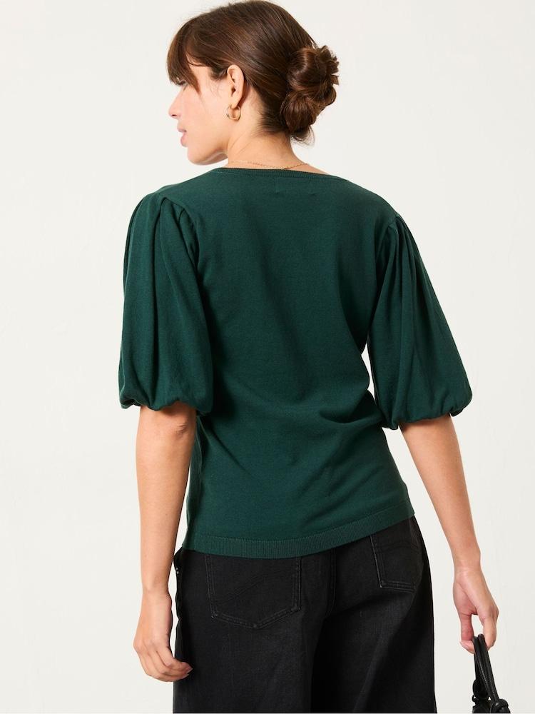 Fat Face Vienna Jade Green Knitted Top
