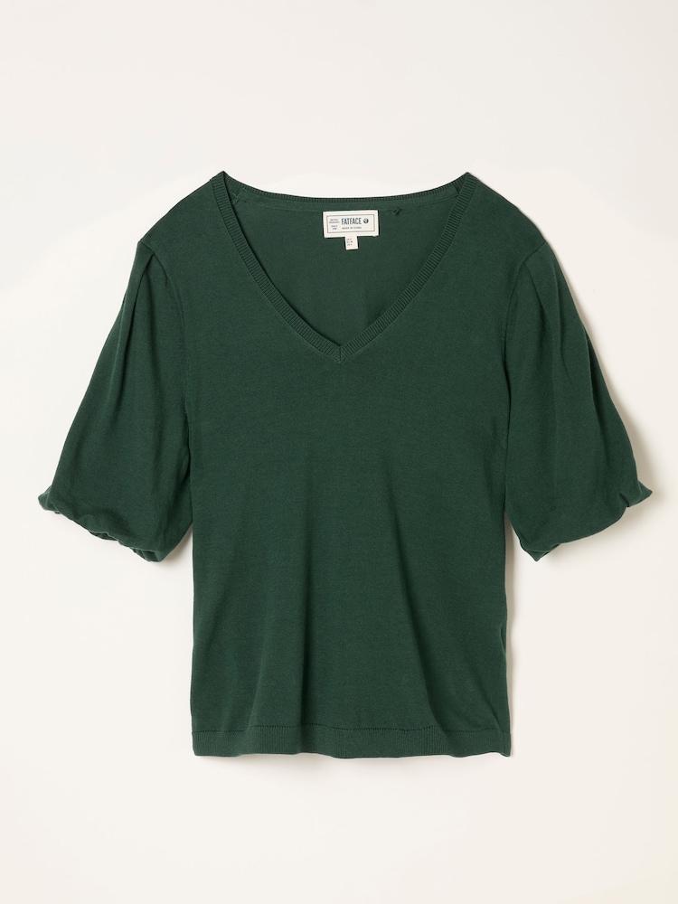 fat face Vienna Jade Green Knitted Top