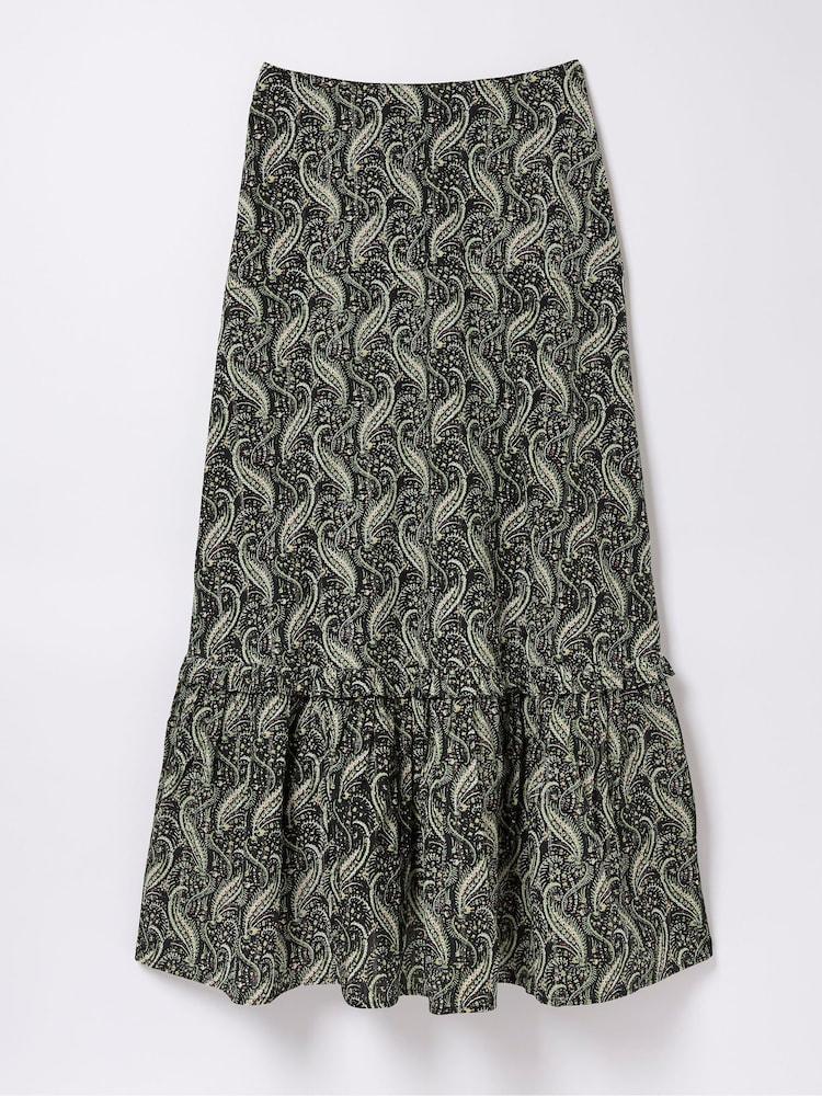 fat face Vita Black Paisley Maxi Skirt