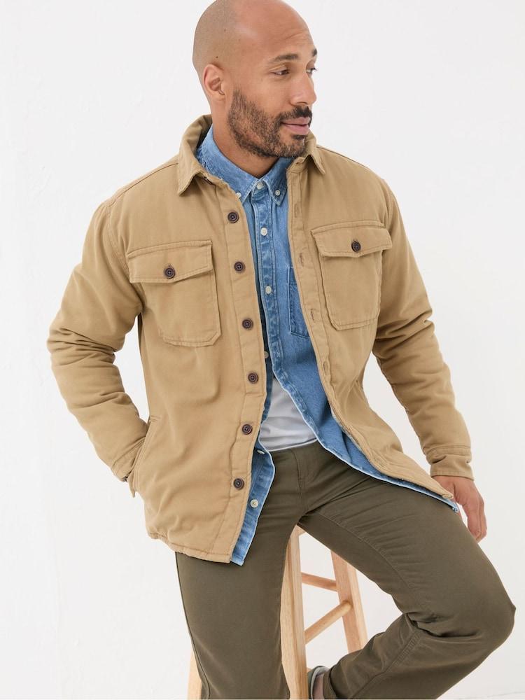 Fat Face Walderton Beige Overshirt