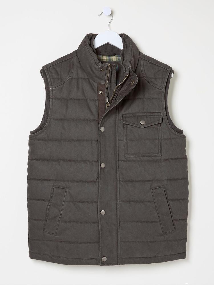 fat face Wardley Brown Canvas Gilet