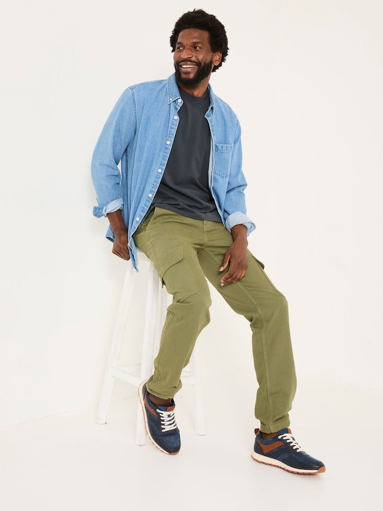 Fat Face Wardly Olive Green Canvas Cargo Trousers